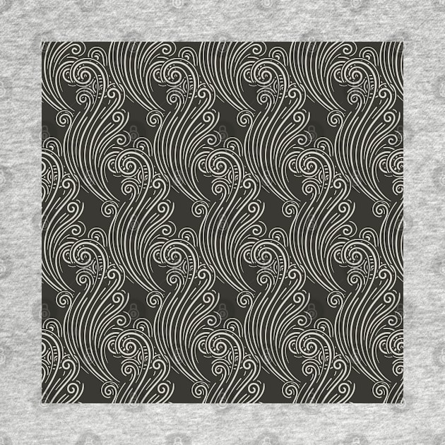 Seamless Wavy Swirls Pattern by devaleta